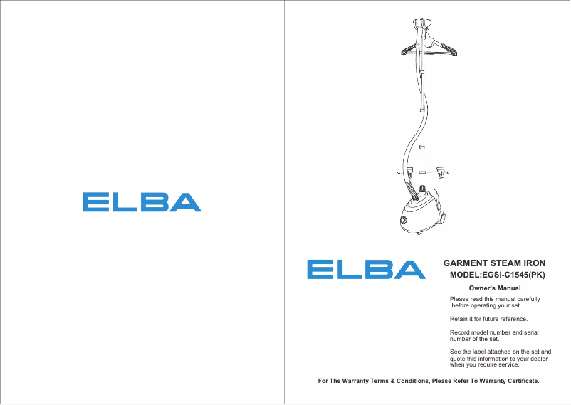 Page 1 de la notice Manuel utilisateur Elba EGSI-C1545(PK)