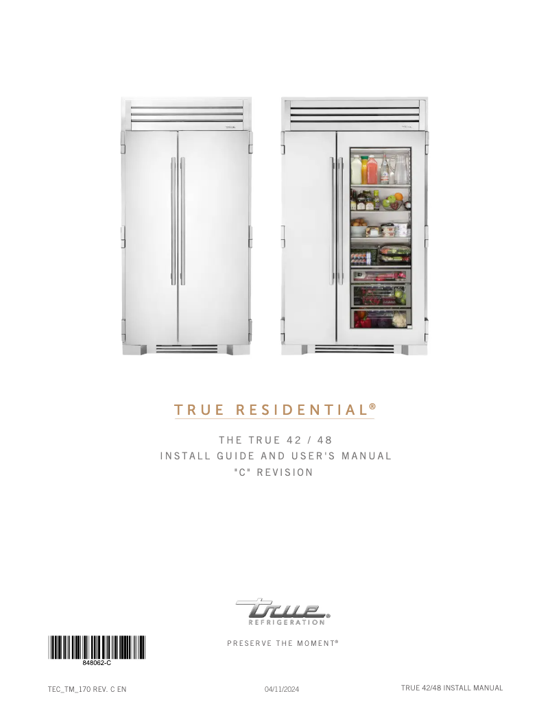 Page 1 de la notice Guide d'installation True TR-48SBS-SG-C