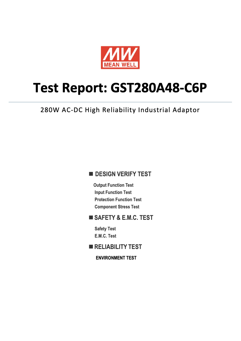 Page n°1 - Fiche technique Mean Well GST280A48-C6P