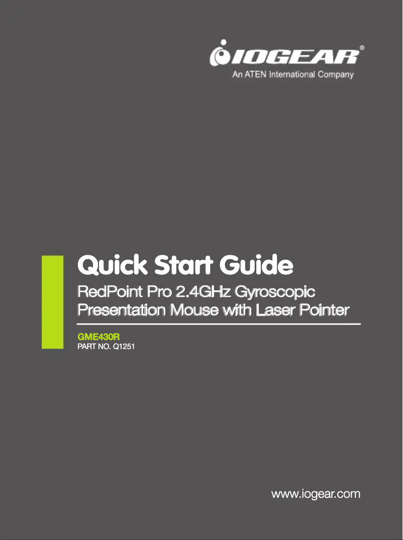 Page 1 de la notice Manuel utilisateur iogear RedPoint ProGME430R