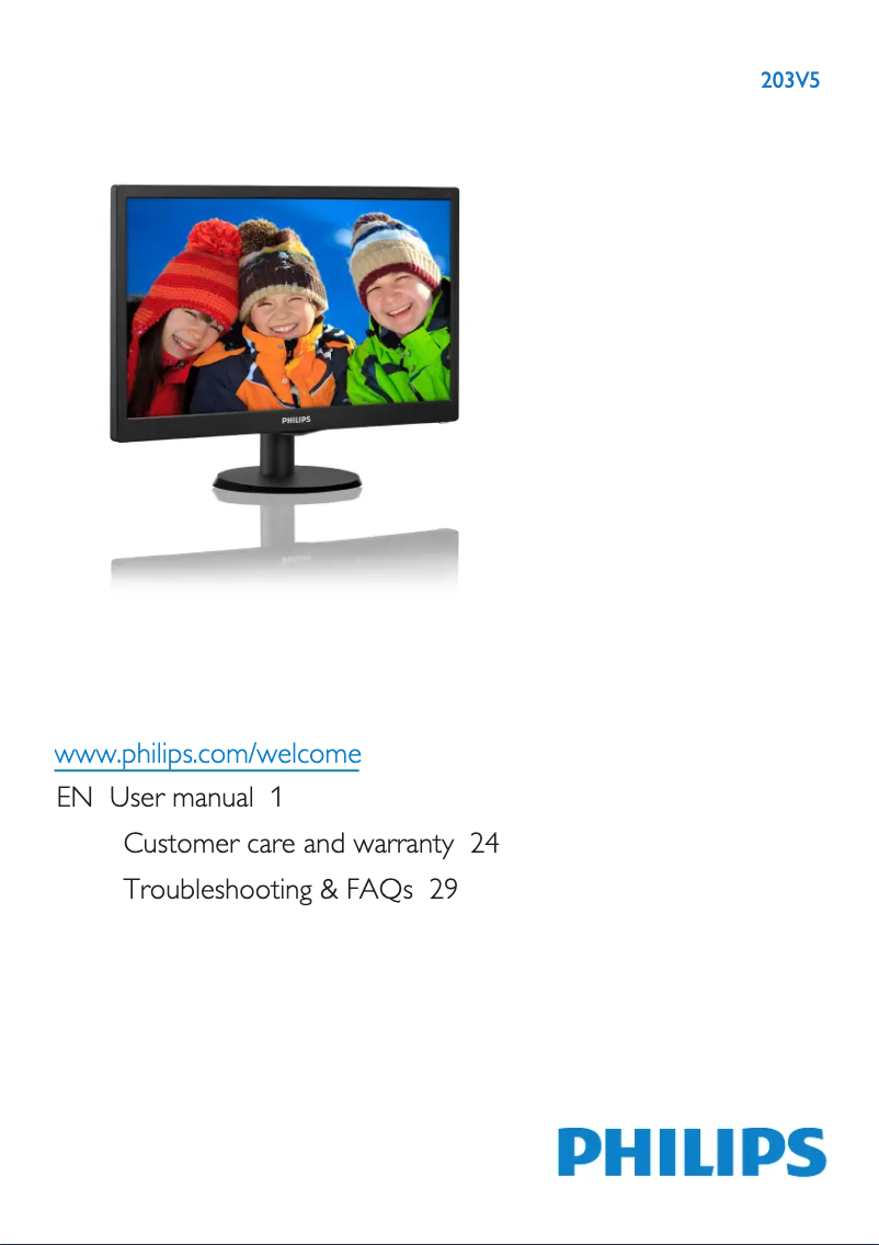 Page n°1 - Manuel utilisateur Philips V Line 203V5LSB26