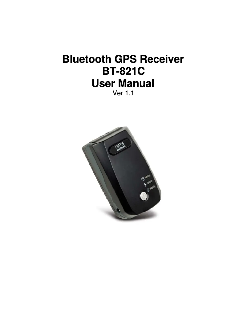 Page n°1 - Manuel utilisateur GlobalSat BT-821C