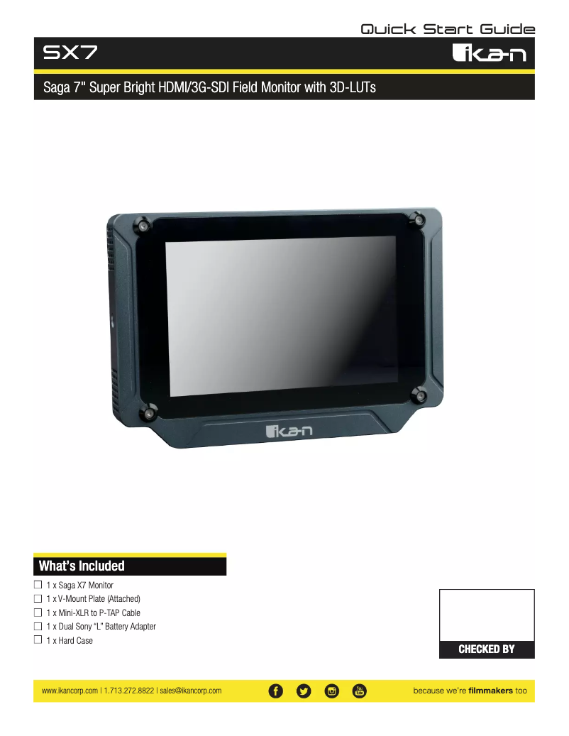 Page 1 de la notice Manuel utilisateur Ikan Saga SX7