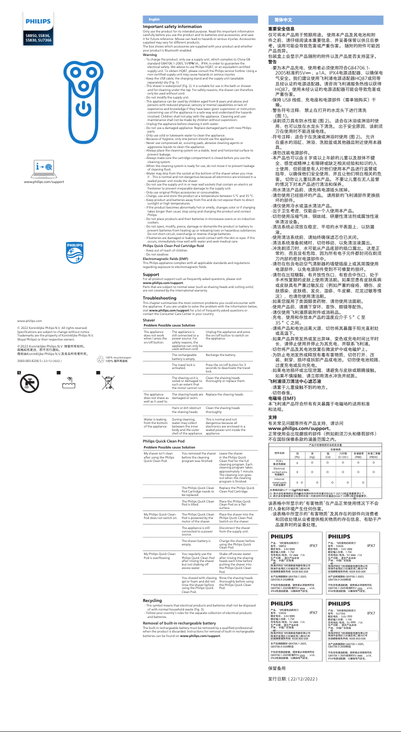 Page n°1 - Manuel utilisateur Philips Series 7000 SU7366