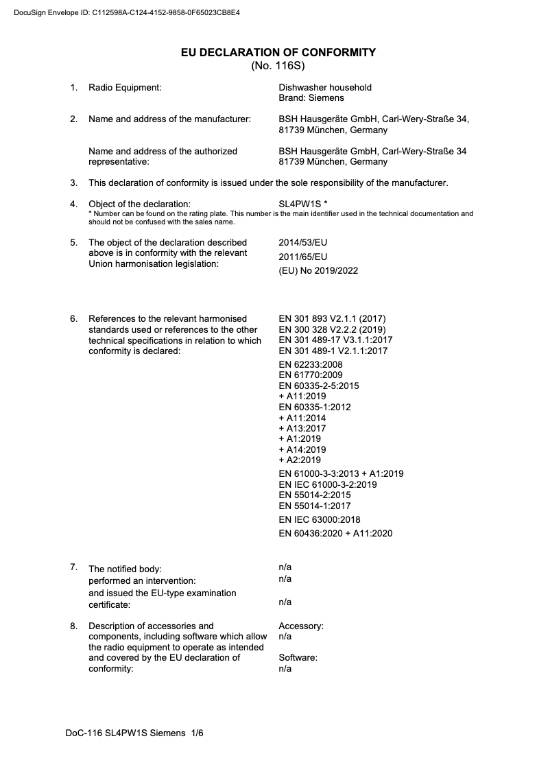 Page 1 de la notice Manuel utilisateur Siemens SR65YX11ME