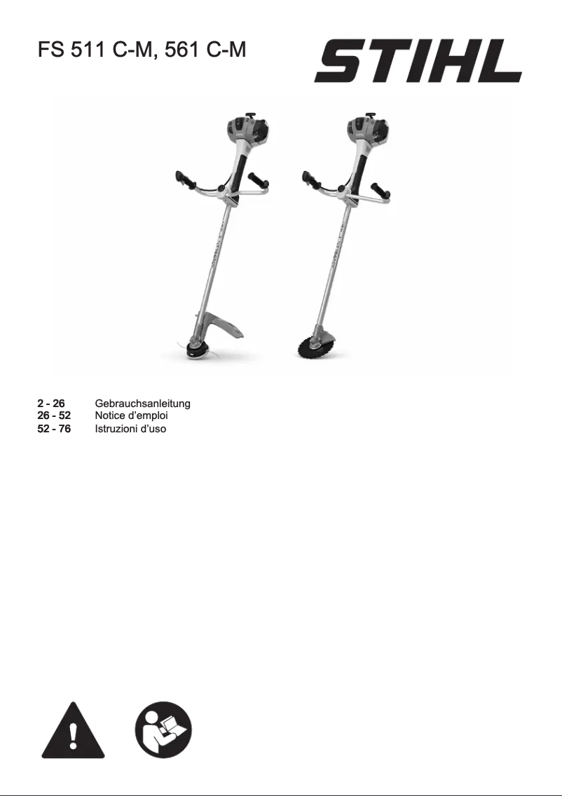 Page 1 de la notice Manuel utilisateur Stihl FS 561 C-EM