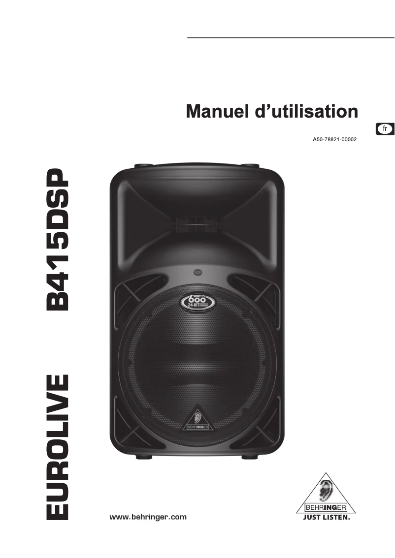 Page 1 de la notice Manuel utilisateur Behringer Eurolive B415DSP