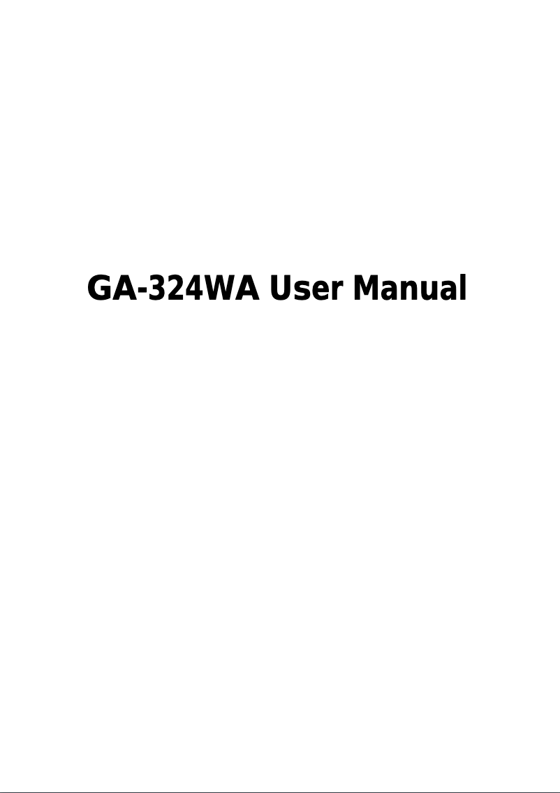 Page 1 de la notice Manuel utilisateur Getnet GA-324WA