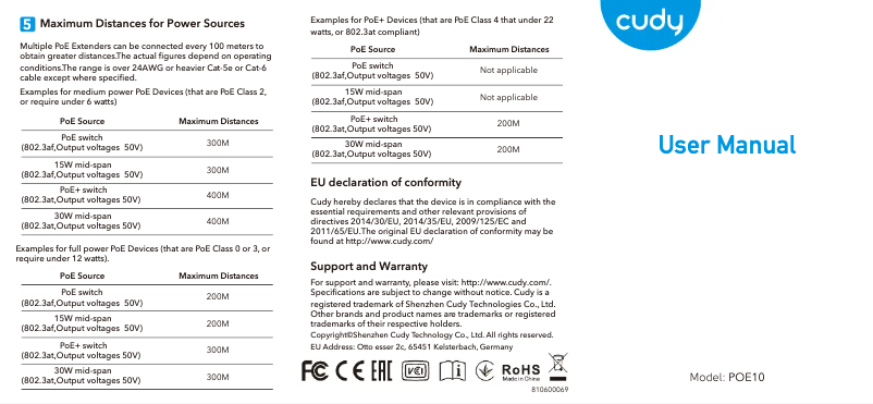 Página 1 del manual Guía de instalación Cudy POE10