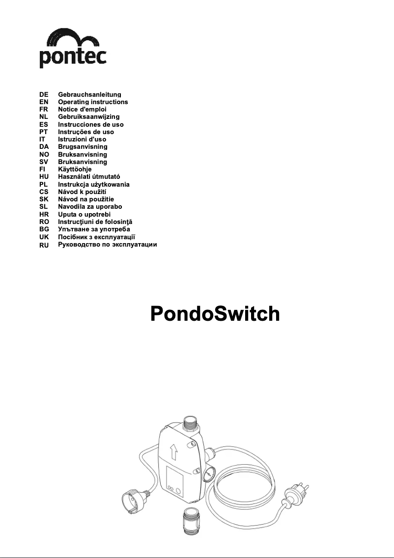 Page n°1 - Manuel utilisateur Pontec PondoSwitch