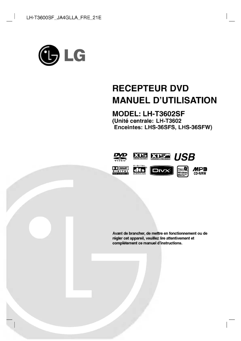Página 1 del manual Manual de usuario LG LH-T3602SF