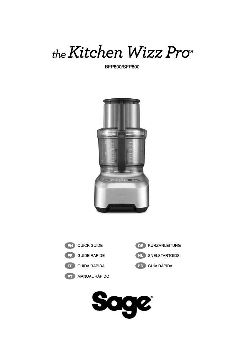 Page 1 de la notice Manuel utilisateur Sage the Kitchen Wizz 15 Pro SFP800