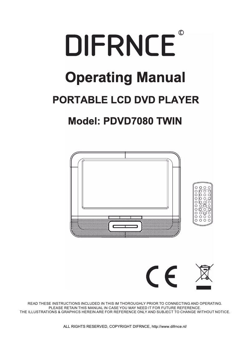Página 1 del manual Manual de usuario Difrnce PDVD7080 TWIN