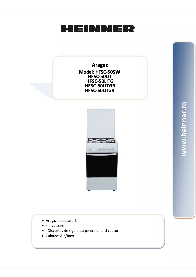 Image de la première page du manuel de l'appareil HFSC-50LITGR