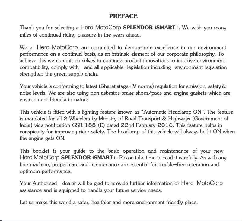 Página 1 del manual Manual de usuario Hero Splendor iSmart+ (2018)