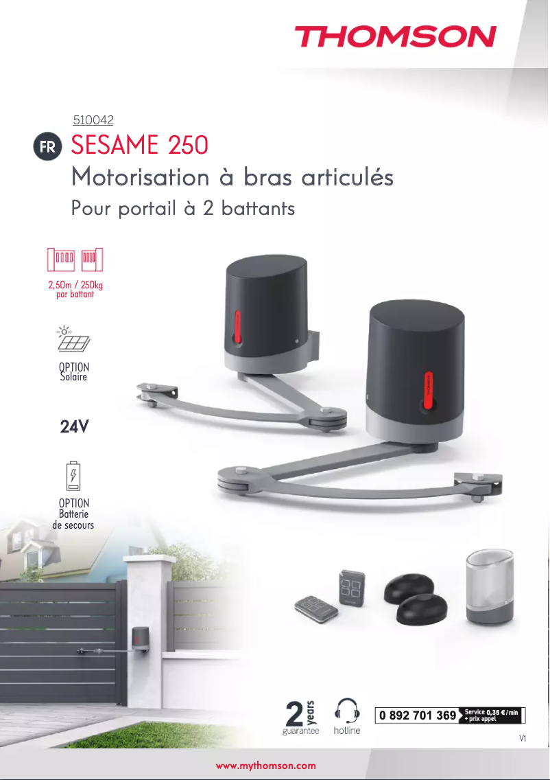 Page n°1 - Manuel utilisateur Thomson 510042