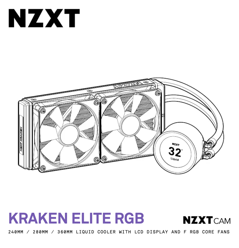 Page 1 de la notice Manuel utilisateur NZXT Kraken Elite 360 RGB