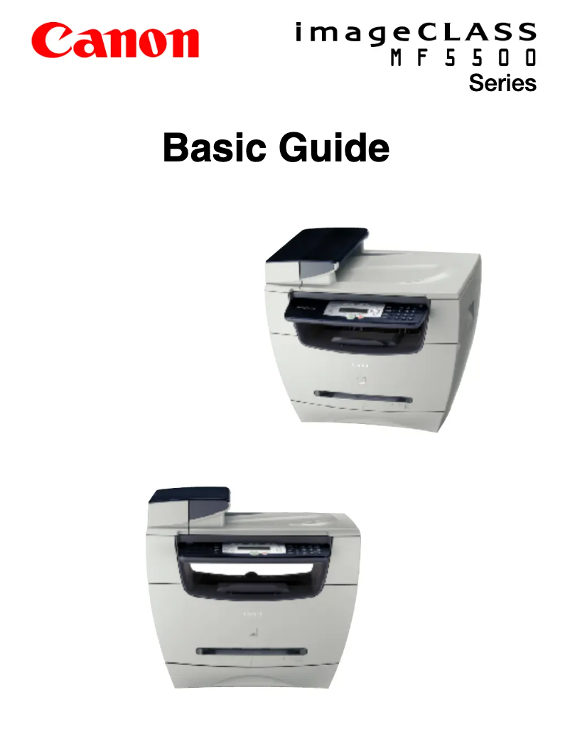 Page n°1 - Manuel utilisateur Canon imageCLASS MF5550