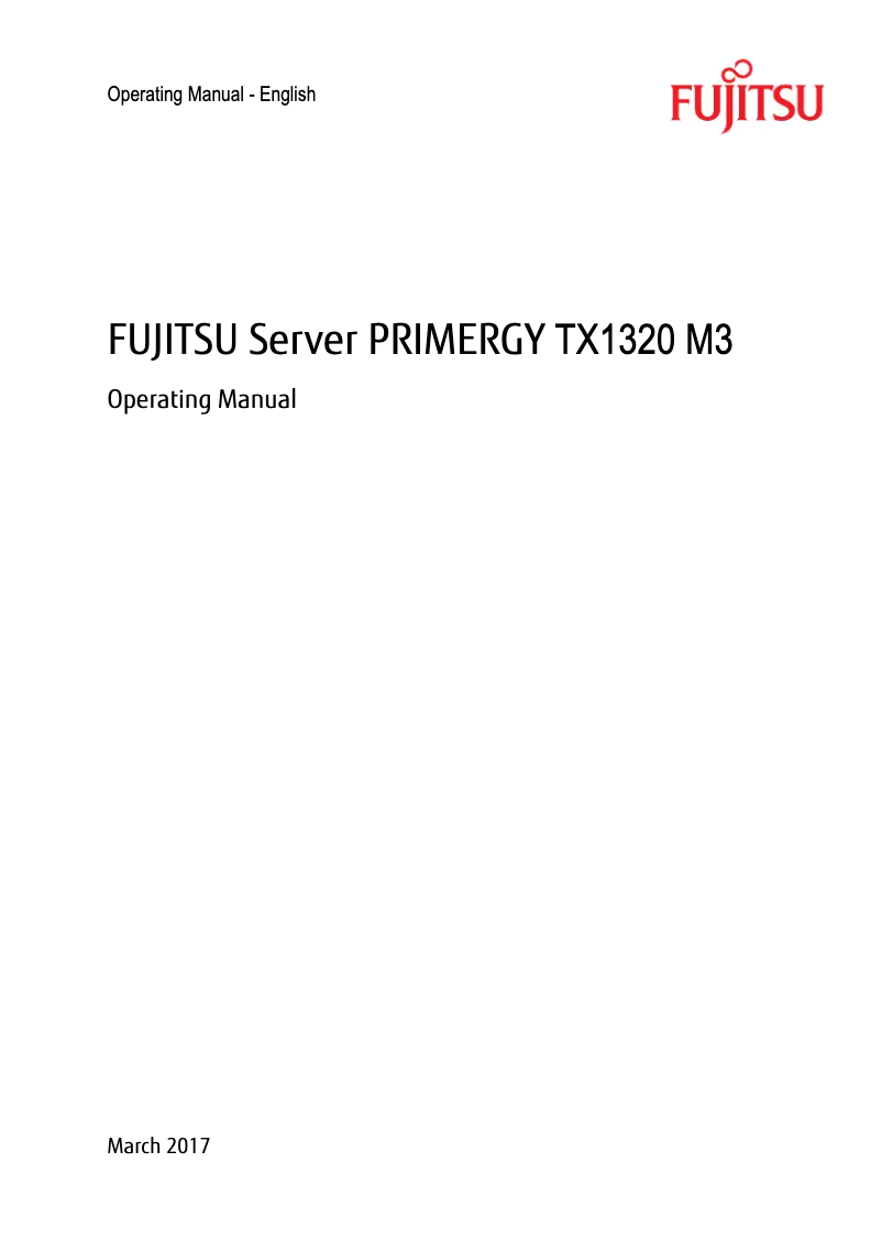 Page 1 de la notice Manuel utilisateur Fujitsu Primergy TX1320 M3 server