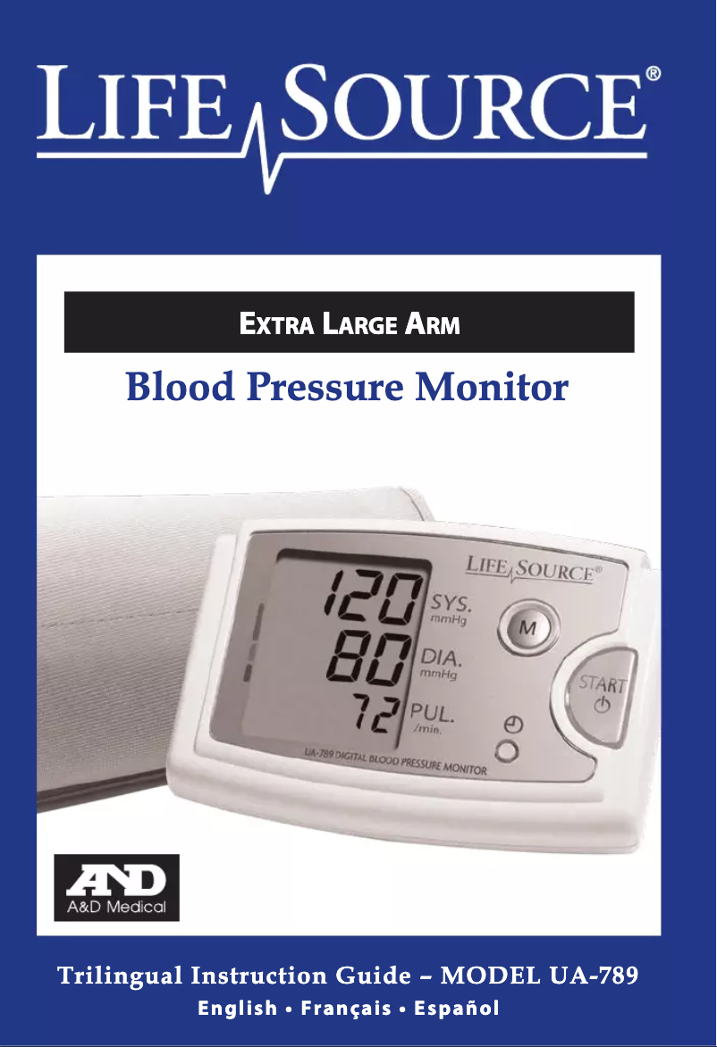 Page n°1 - Manuel utilisateur A&D Medical UA-789