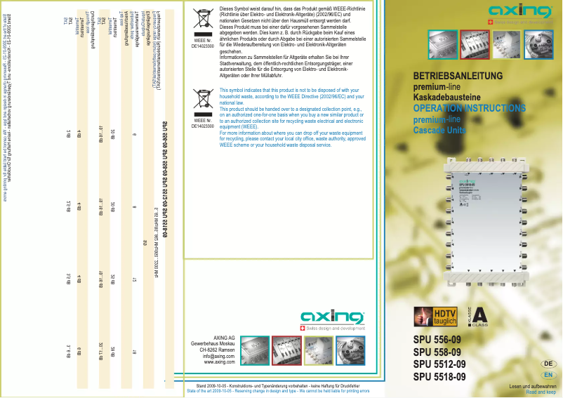 Page 1 de la notice Manuel utilisateur Axing SPU 556-09