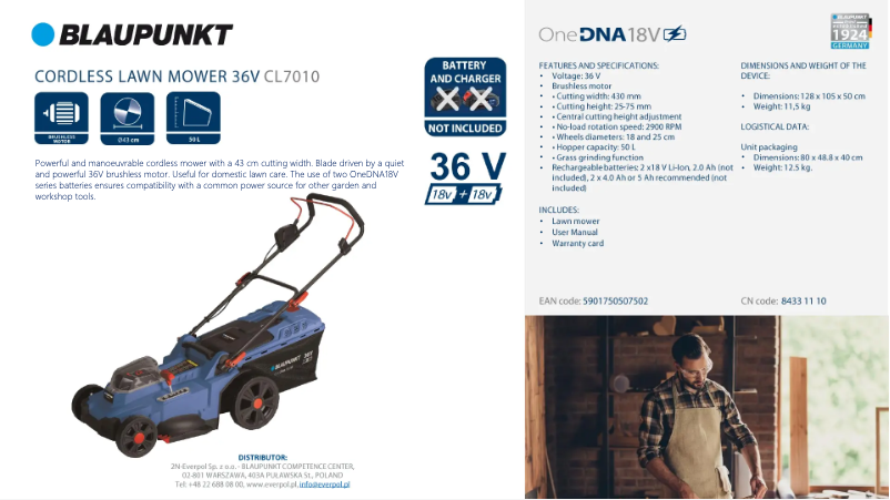 Page n°1 - Fiche technique Blaupunkt CL7010