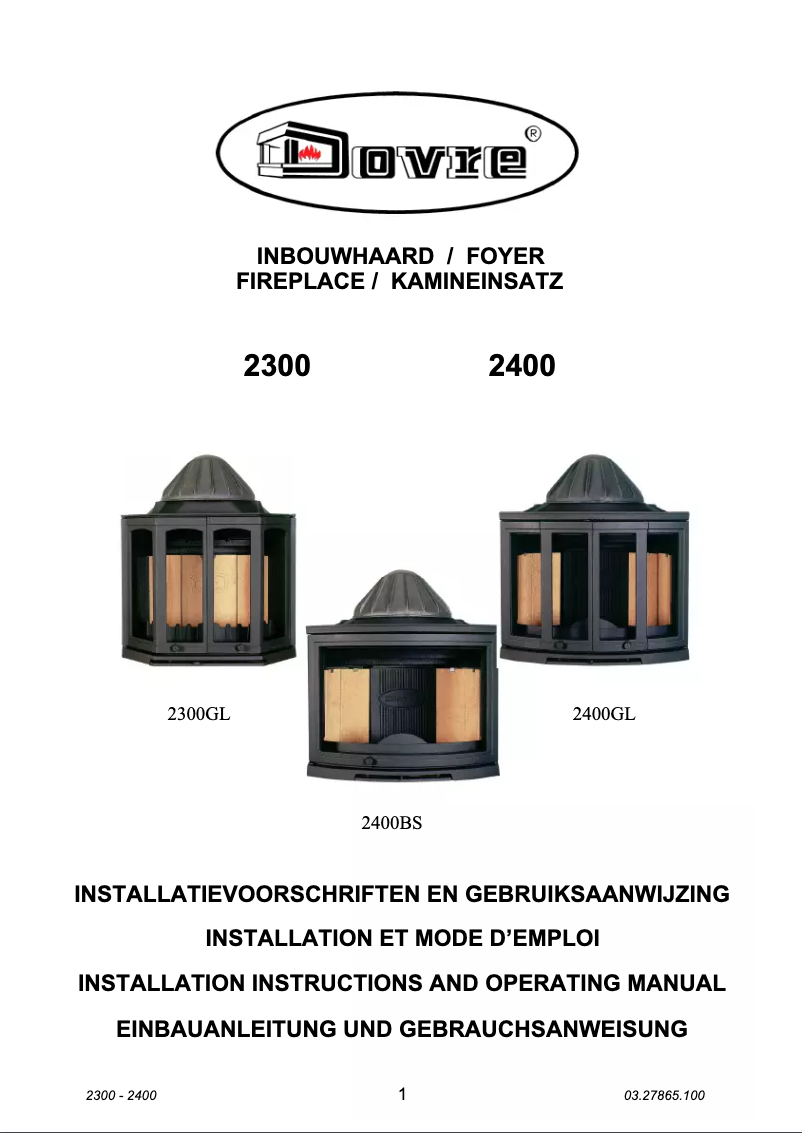 Page 1 de la notice Manuel utilisateur Dovre 2400GLA