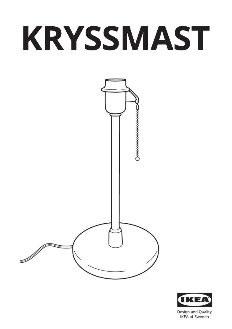 Page 1 de la notice Manuel utilisateur Ikea KRYSSMAST 504.056.25