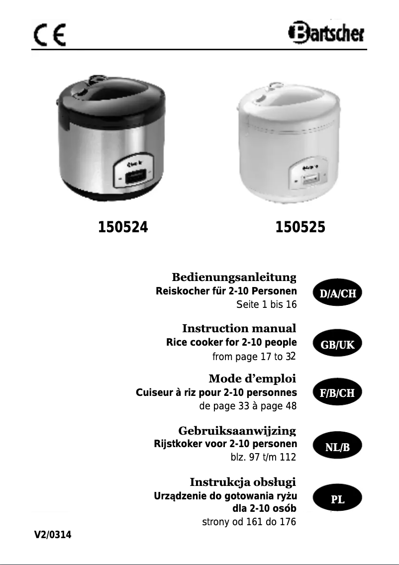Página 1 del manual Manual de usuario Bartscher 150524