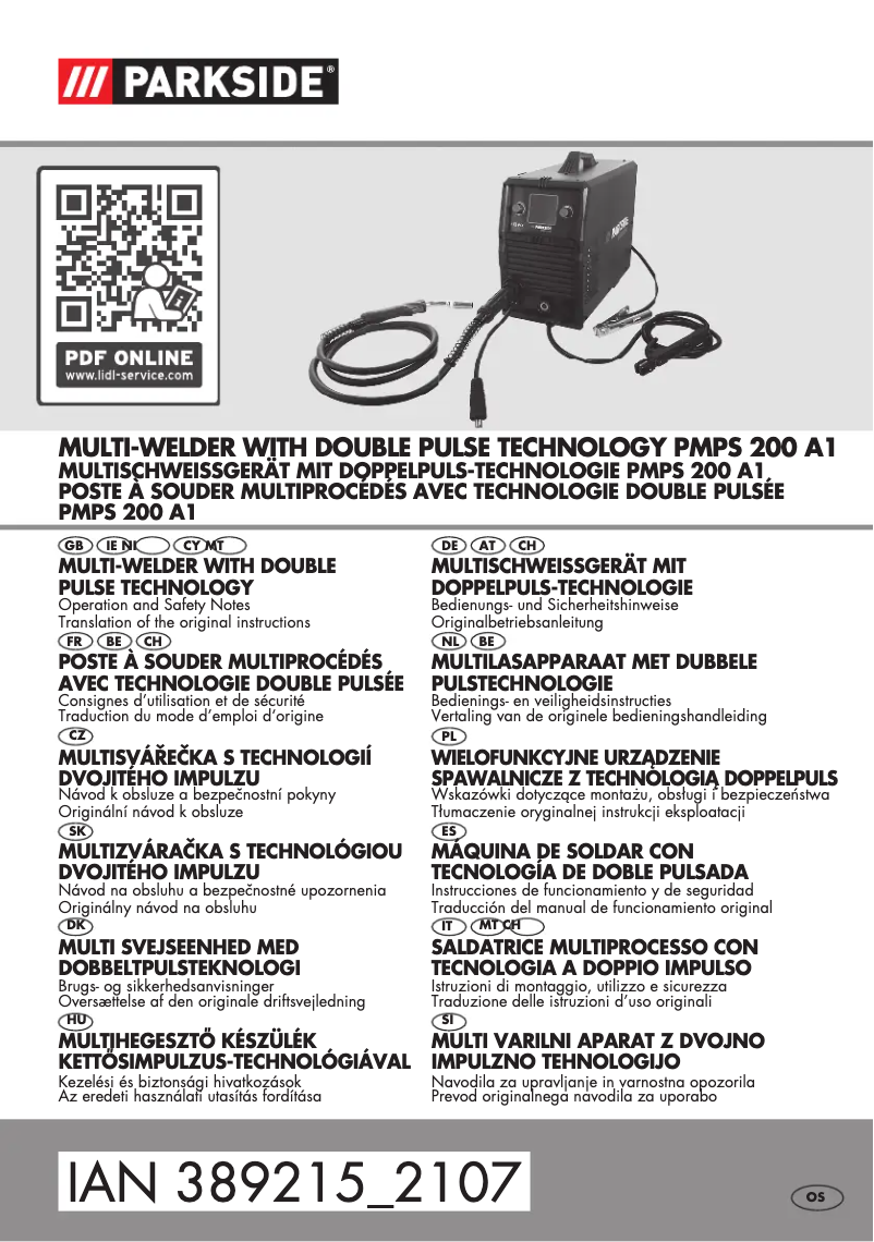 Image de la première page du manuel de l'appareil PMPS 200 A1