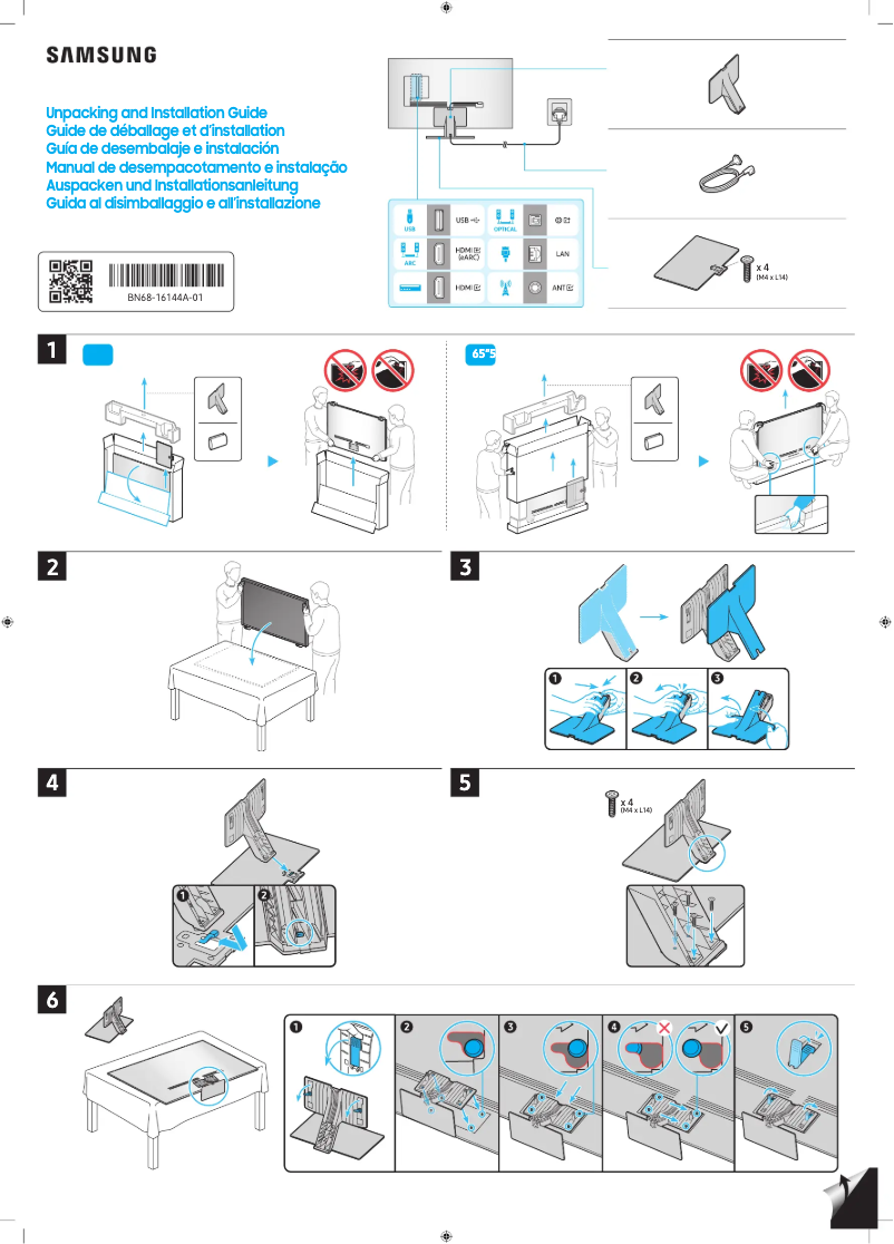Page 1 de la notice Manuel utilisateur Samsung QA65QN95CAJ