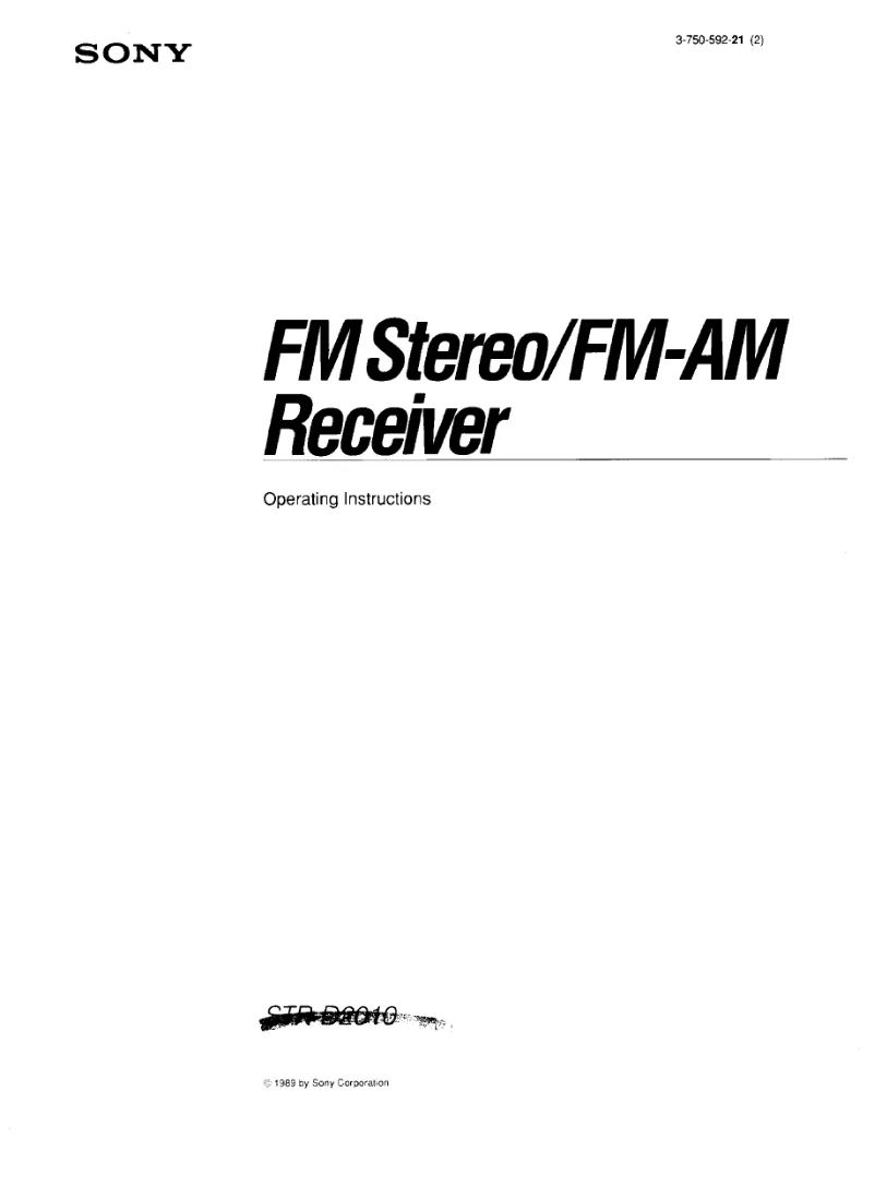 Page 1 de la notice Manuel utilisateur Sony STR-D2010