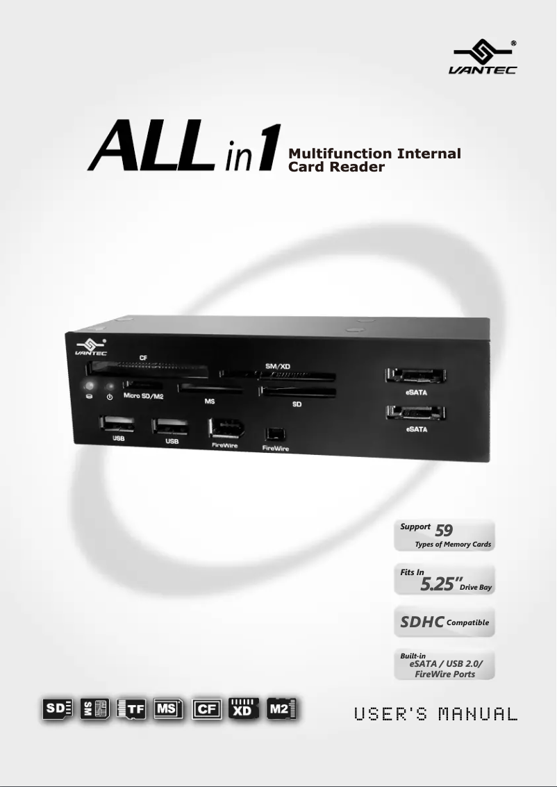 Página 1 del manual Manual de usuario Vantec All-in-1 Multifunction Internal Card Reader