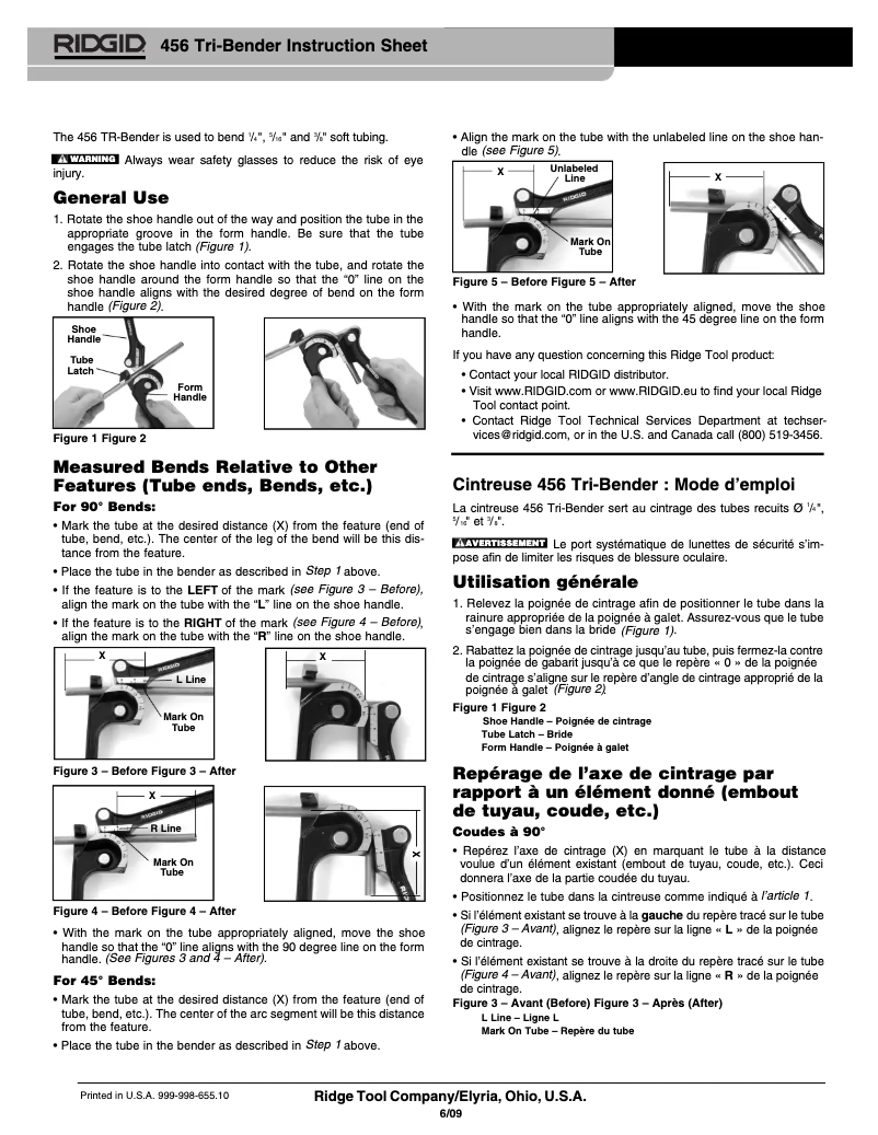 Page 1 de la notice Manuel utilisateur Ridgid 456