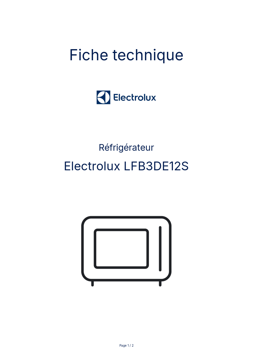 Image de la première page du manuel de l'appareil LFB3DE12S