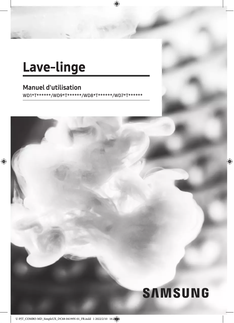 Page 1 de la notice Guide d'installation Samsung WD90T654DBN