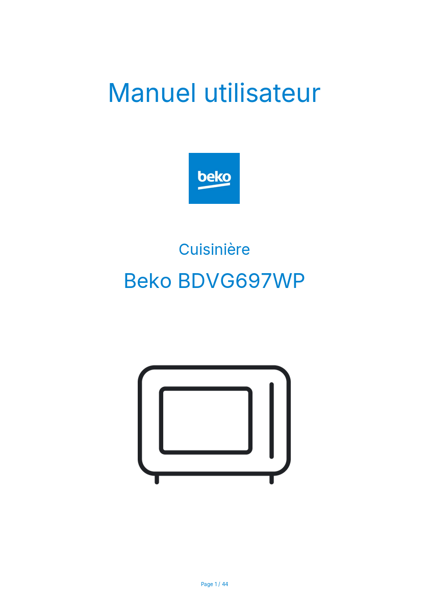 Image de la première page du manuel de l'appareil BDVG697WP