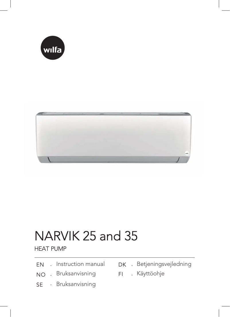 Page 1 de la notice Manuel utilisateur Wilfa Narvik 35