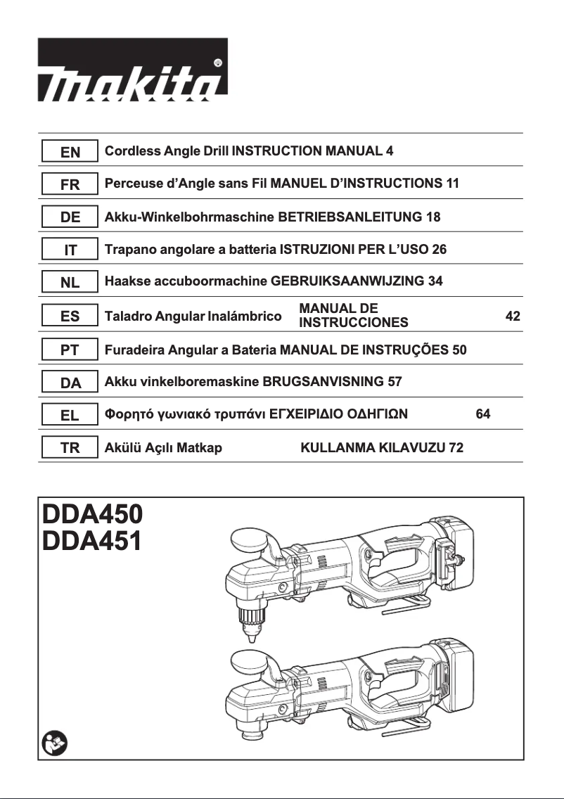 Page n°1 - Manuel utilisateur Makita DDA450