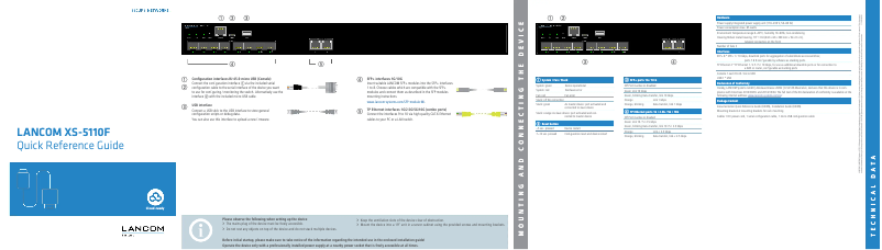 Page 1 de la notice Manuel utilisateur Lancom XS-5110