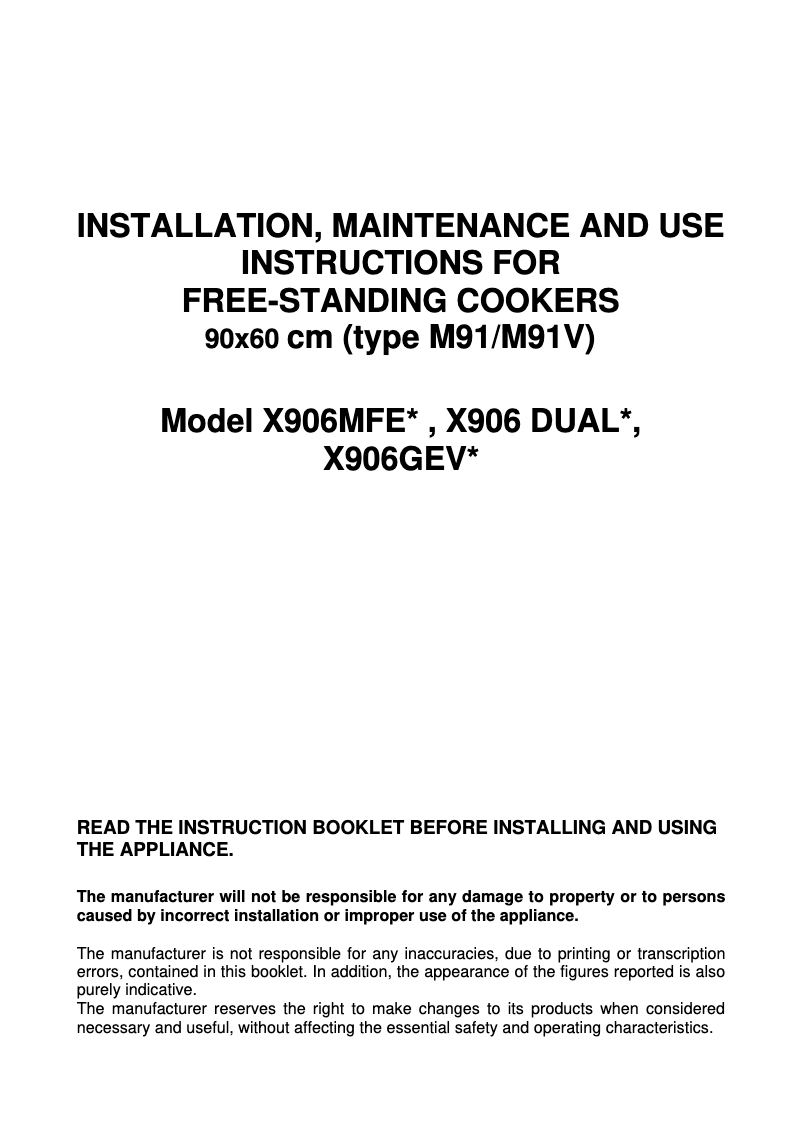 Page n°1 - Manuel utilisateur Bertazzoni X90 6 DUAL BI
