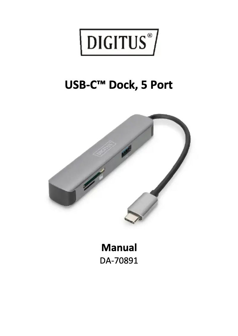 Page 1 de la notice Manuel utilisateur Digitus DA-70891