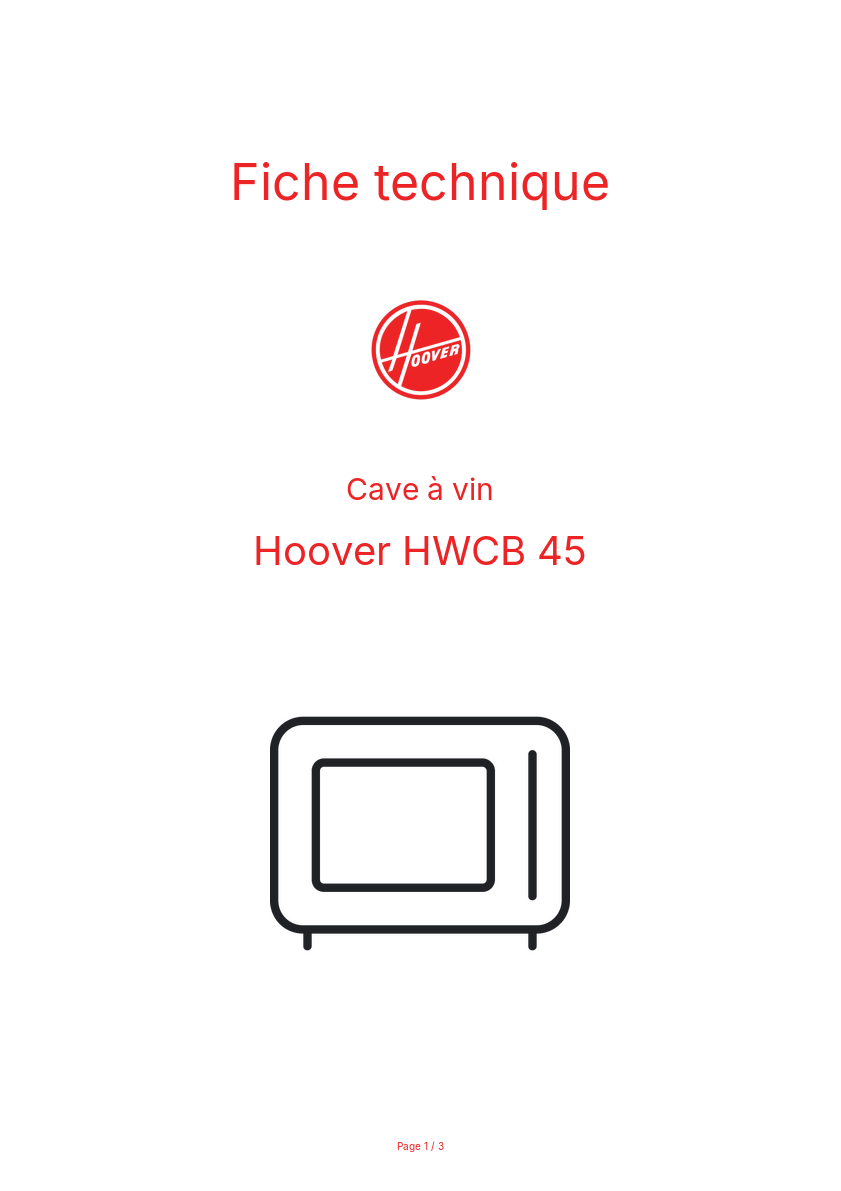 Image de la première page du manuel de l'appareil HWCB 45