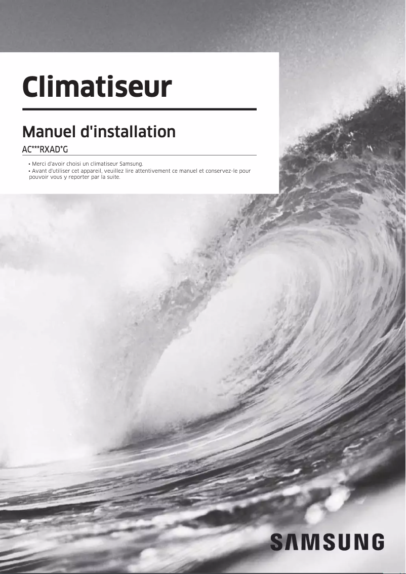 Page 1 de la notice Manuel utilisateur Samsung AC140RXADKG