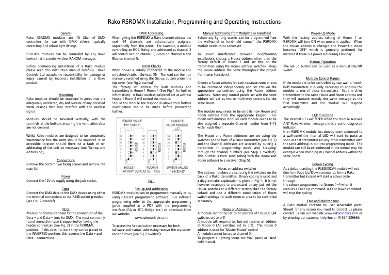 Image de la première page du manuel de l'appareil RSRDMX