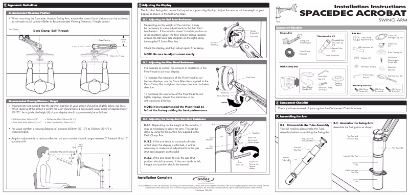 Page n°1 - Manuel utilisateur Atdec SD-SA-DK-P