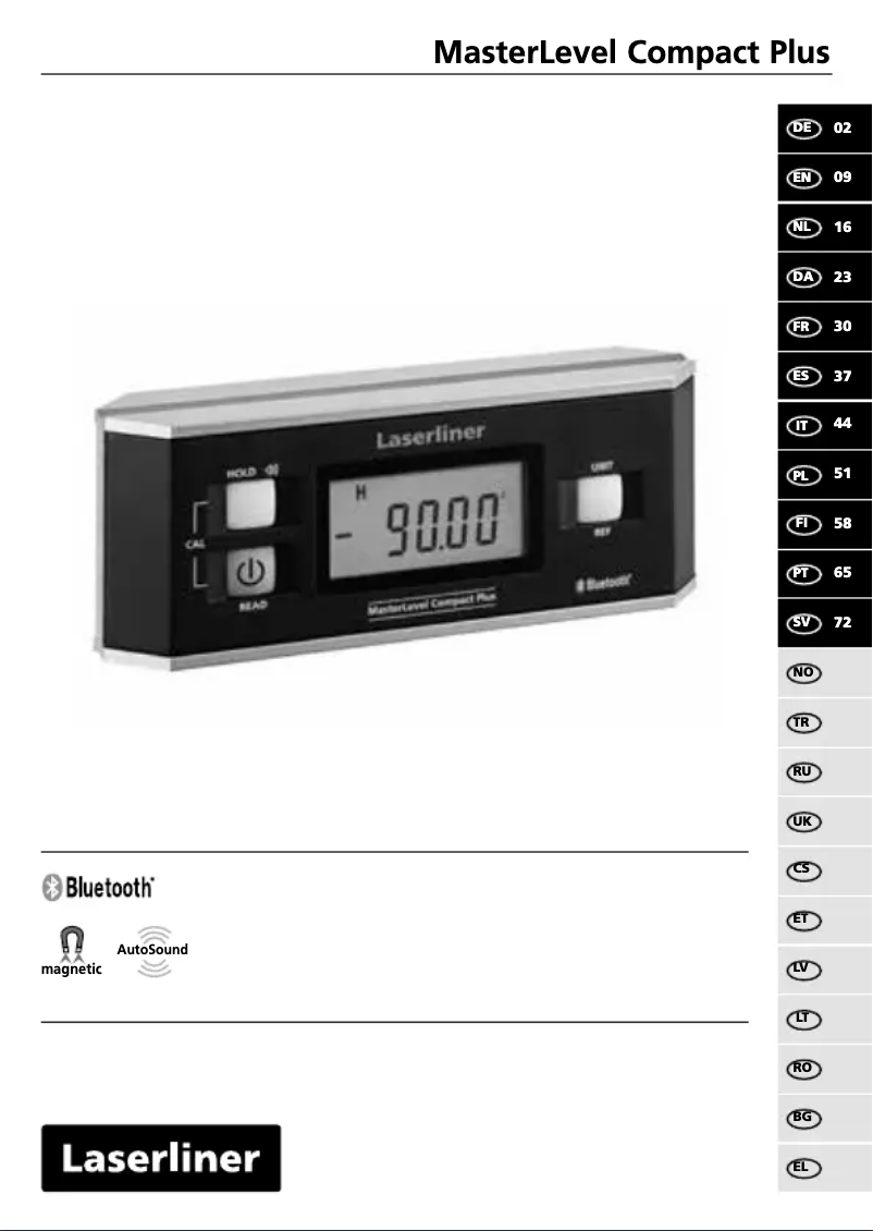 Page 1 de la notice Manuel utilisateur Laserliner MasterLevel Compact Plus