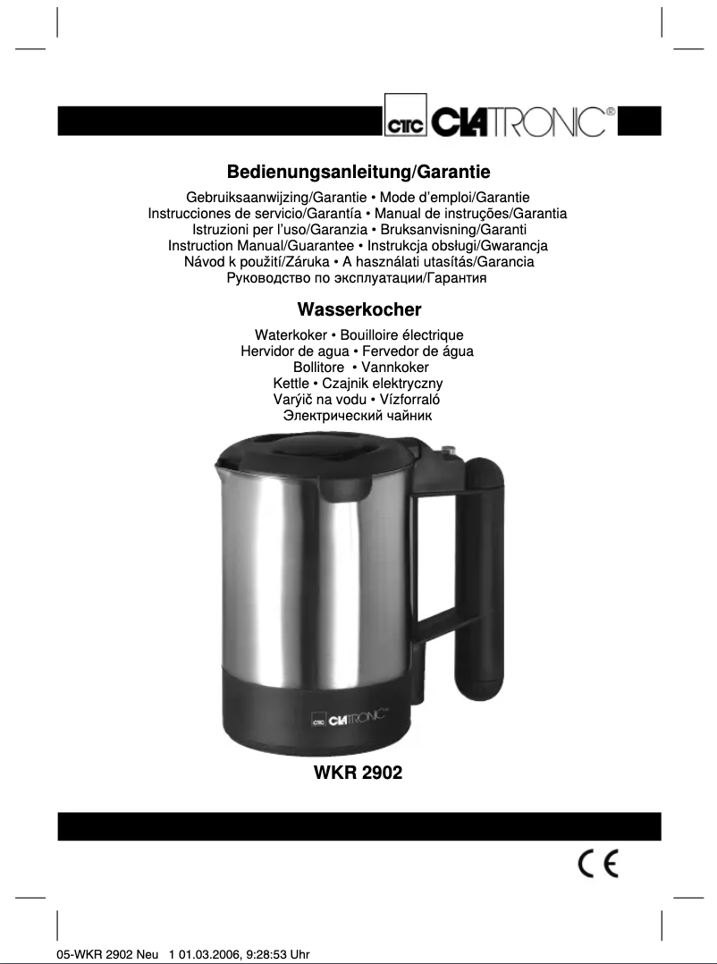 Página 1 del manual Manual de usuario Clatronic WKR 2902