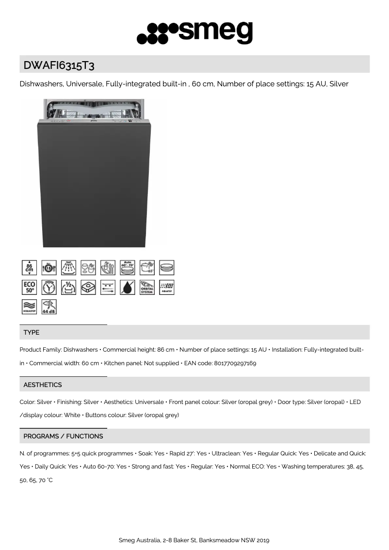 Image de la première page du manuel de l'appareil DWAFI6315T3