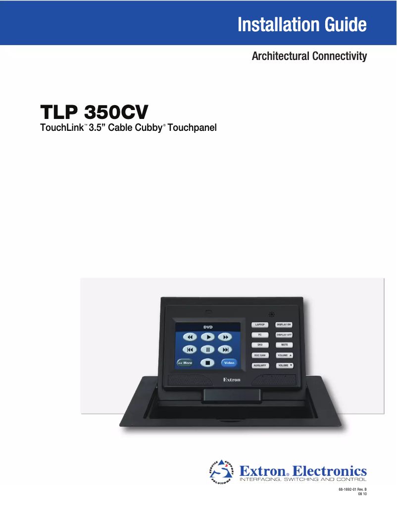 Page n°1 - Manuel utilisateur Extron TLP 350CV